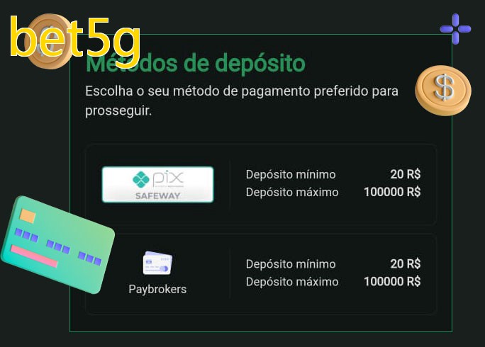 O cassino bet5gbet oferece uma grande variedade de métodos de pagamento